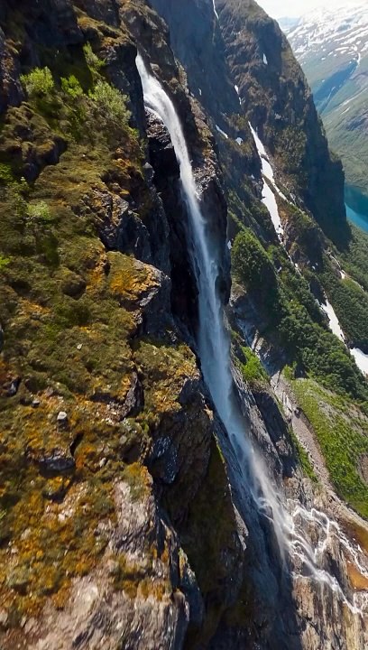 The waterfalls are so powerful now in the spring_ Check this out_--___fpvdrone _drone _droneoftheday _nature _waterfall _visitnorway _adventure _folkscenery _naturelovers _outdoors(MP4)