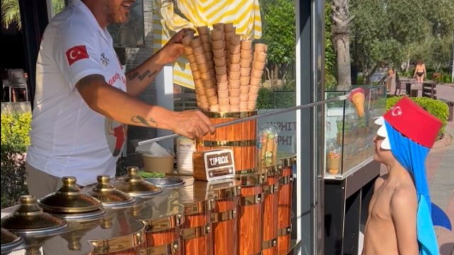 7 y/o boy's comical encounter with Turkish ice cream vendor is a vacation highlight