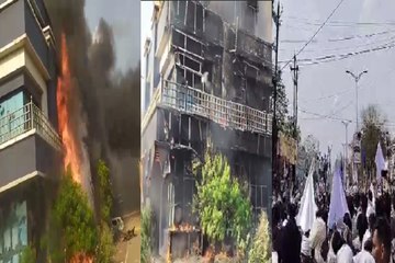 कलेक्टोरेट में खड़ी गाड़ियों को किया आग के हवाले