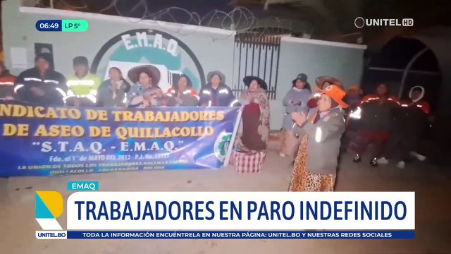 Trabajadores de EMAQ entra a paro indefinido y no recogerán la basura de Quillacollo hasta que se atiendan sus demandas