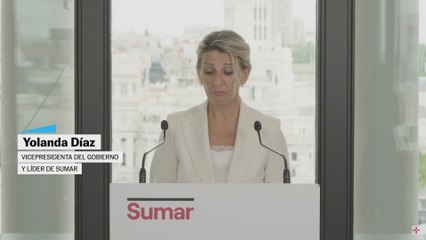 Yolanda Díaz: "He decidido dejar mi cargo como coordinadora de Sumar"