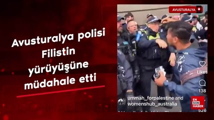 Avustralya'da polis, Filistin'e destek gösterisine müdahale etti
