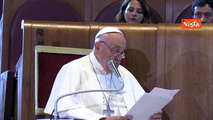 Il Papa in Campidoglio, ecco l'applauso alla fine del suo intervento