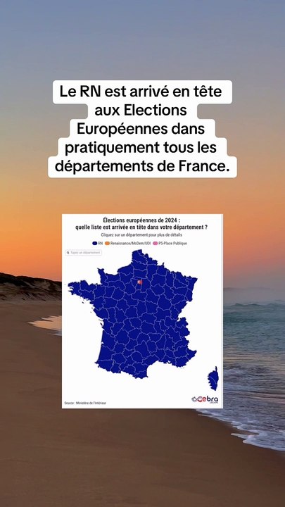 Le RN est arrivé en tête aux Elections Européennes dans pratiquement tous les départements de France.