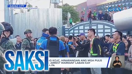Mga miyembro ng KOJC, hinarangan ang mga pulis na magsisilbi ng arrest warrant laban kay Quiboloy at 5 iba pa | Saksi