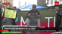 CNTE continúa con plantón permanente en el Zócalo; se unen miembros de la comunidad indígena