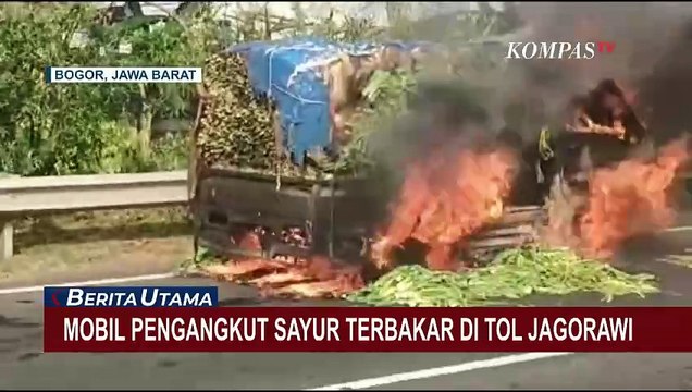 Mobil Pikap Pengangkut Sayur Terbakar di Tol Jagorawi, Arus Lalu Lintas Sempat Macet