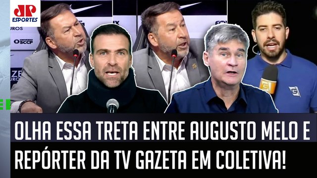 BATE-BOCA! Augusto Melo tem FORTE DISCUSSÃO com REPÓRTER da TV Gazeta em COLETIVA do Corinthians!