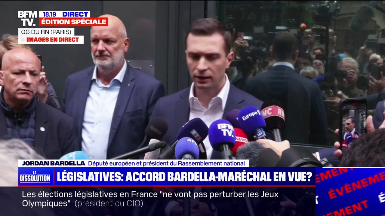 Jordan Bardella à propos de la rencontre avec Marion Maréchal: "Rien n'a été acté, pour l'instant ce sont des discussions"