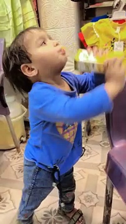 Baby sucking juice so beautifully