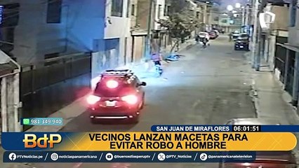 Vecino lanza maceta contra criminales y frustra un asalto en San Juan de Miraflores