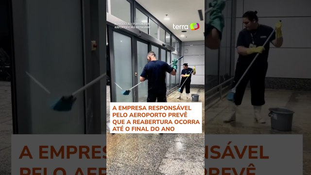 Aeroporto de Porto Alegre passa por limpeza depois de 30 dias inundado #shorts