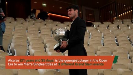 Alcaraz shows off his maiden French Open trophy