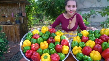 Vegetable crispy with chicken cook recipe and eat - Amazing video