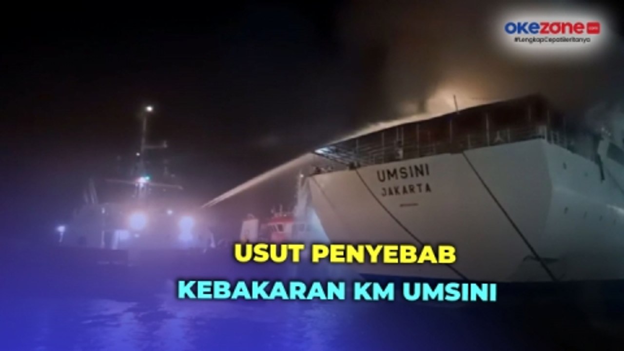 Polisi Olah TKP Kebakaran KM Umsini di Pelabuha...