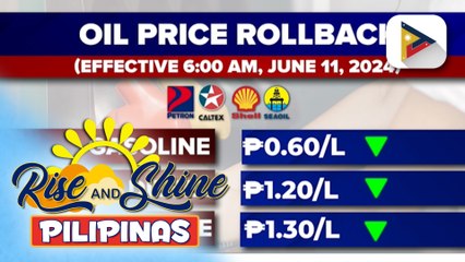 Oil price rollback, epektibo ngayong araw