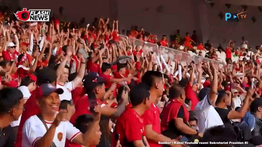 Jokowi dan Ibu Iriana Saksikan Pertandingan Sepakbola Kualifikasi Piala Dunia 2026 Indonesia Vs Iran di Stadion GBK