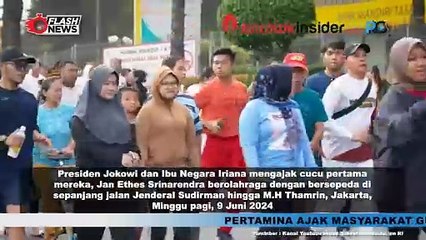 JOKOWI AJAK IBU IRIANA DAN JAN ETHES CFD NAIK SEPEDA DI KAWASAN THAMRIN
