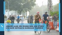 Jokowi Ajak Ibu Iriana dan Jan Ethes CFD Naik Sepeda di Kawasan Thamrin