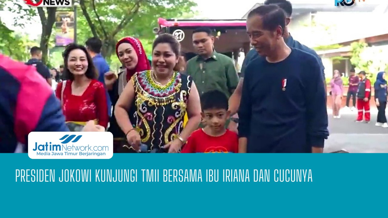 Presiden Jokowi Kunjungi TMII Bersama Ibu Iriana dan Cucunya