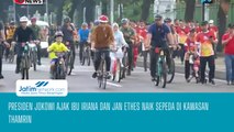 Presiden Jokowi Ajak Ibu Iriana dan Jan Ethes Naik Sepeda di Kawasan Thamrin
