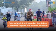 Jokowi Ajak Ibu Iriana dan Jan Ethes CFD Naik Sepeda di Kawasan Thamrin