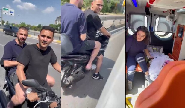 Kadıköy'de içinde hasta olduğuna inanmadıkları ambulansın önünü kesip kontrol ettiler