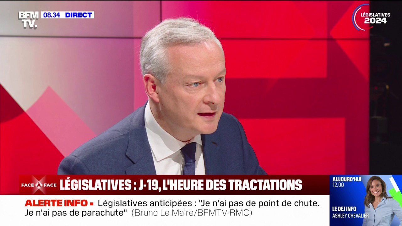 Bruno Le Maire: "Si le 8 juillet je me retrouve sans fonction ministérielle, je n'ai pas de point de chute. Et je pense que c'est comme ça qu'on doit mener sa vie politique"