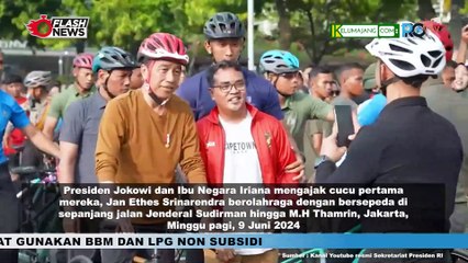 Jokowi ajak Ibu Iriana dan Keluarga CFD di Kawasan Thamrin