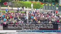 Jokowi Bareng Iriana dan Jan Ethes Bersepeda di CFD Bundaran HI