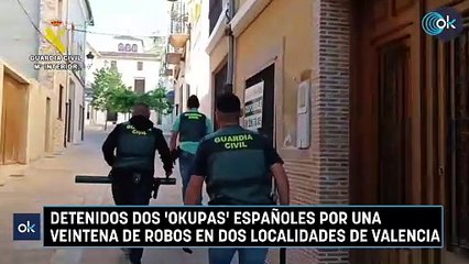 Detenidos dos 'okupas' españoles por una veintena de robos en dos localidades de Valencia