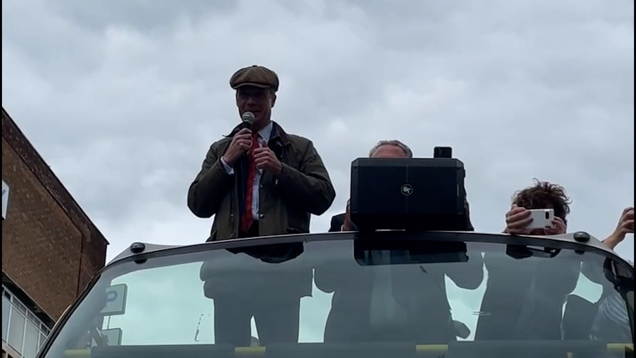 Reform UK leader Nigel Farage visits Barnsley