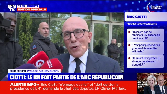 Éric Ciotti: Je suis LR (...) Il n'est absolument pas question que je démissionne