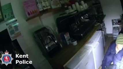 Burglar found by police hiding under restaurant counter