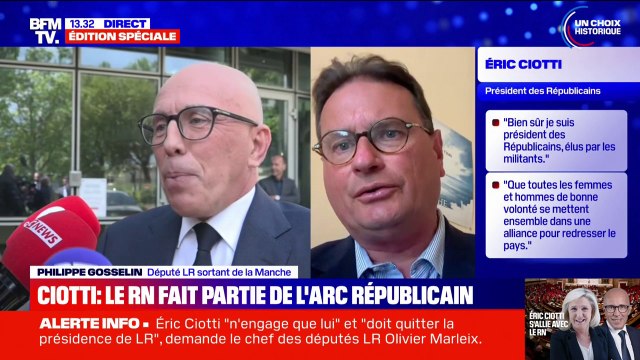 Il n'en est pas question : Philippe Gosselin (LR) ne soutient pas l'accord entre le RN et les LR pour les législatives