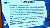 Video: un paciente con oxigeno cae de una camilla en el ingreso a una clínica en Santa Cruz