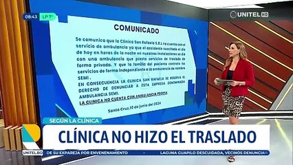 Pronunciamiento de la clínica por caída de paciente