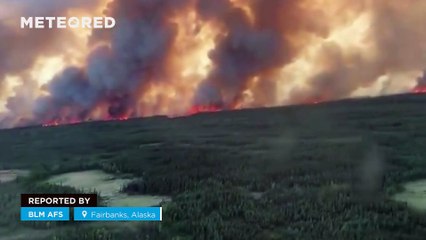 Terrible forest fire in Fairbanks, Alaska.