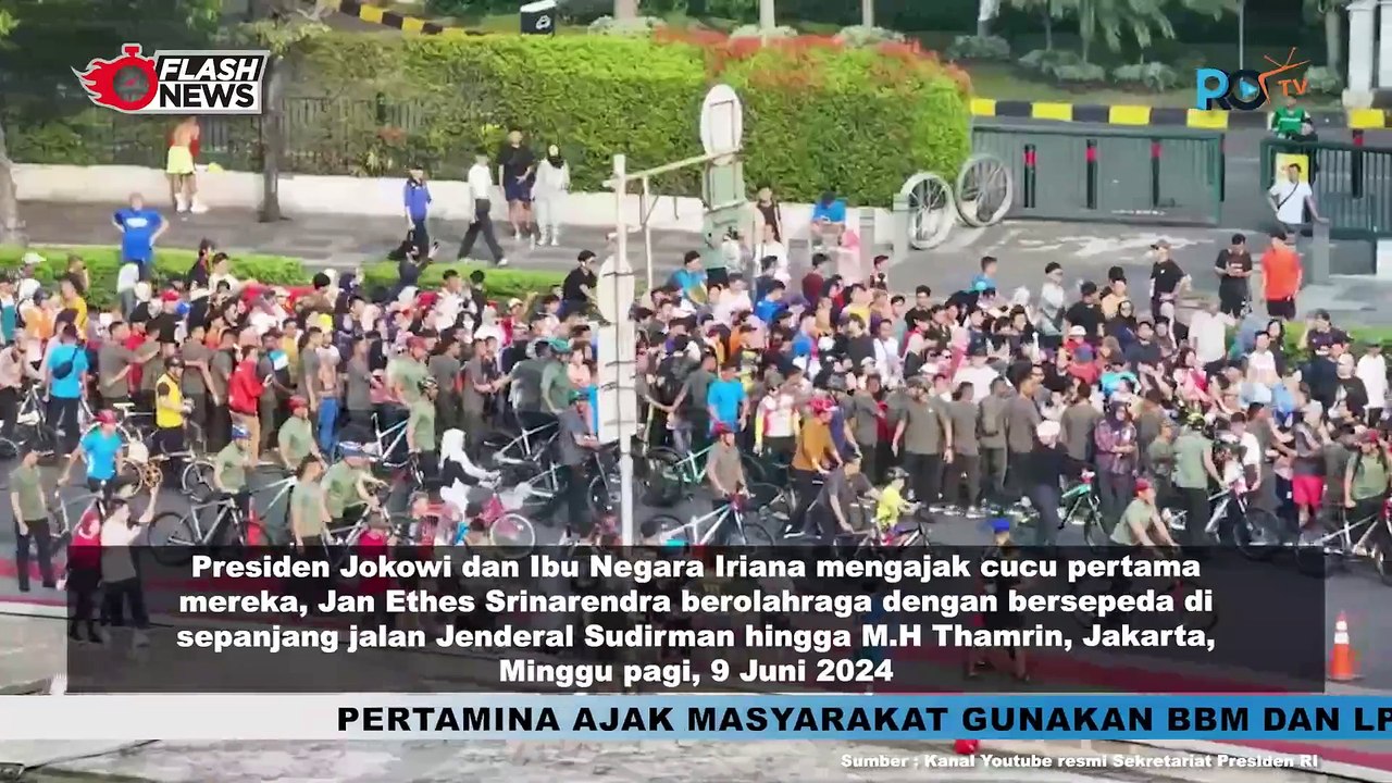 Presiden Jokowi dan Ibu Iriana Ajak Jan Ethes Bersepeda di Car Free Day Sudirman Thamrin