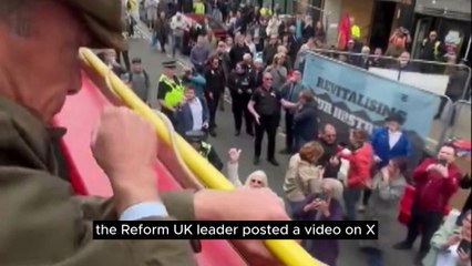 Objects Thrown at Nigel Farage on Open-Top Bus (2024) | News Today | UK