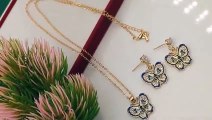 Elegant Butterfly Pendant Set.