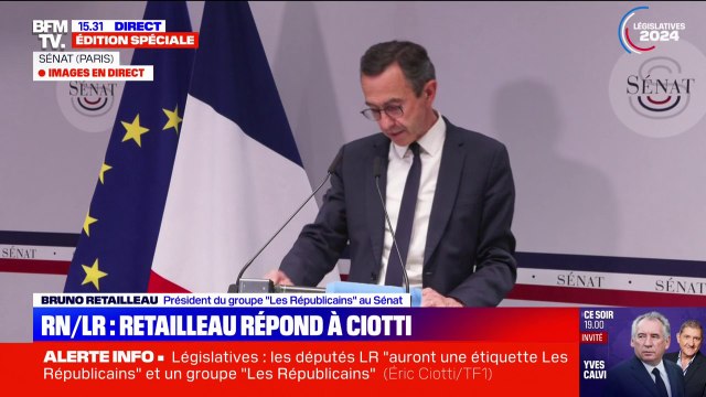 C'est une double faute : Bruno Retailleau répond à Éric Ciotti sur la volonté d'un accord LR/RN aux législatives
