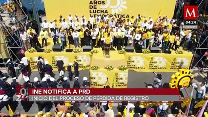 INE notifica al PRD que pierde su registro como partido nacional