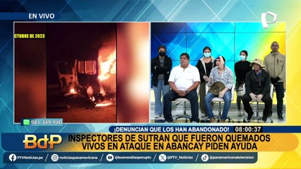 Inspectores sobrevivientes de ataque en Abancay denuncian que Sutran los ha abandonado