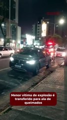 Menor vítima de explosão é transferido para ala de queimados