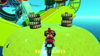 Cartoon Challenging Vehicle | GTA V Stunt Map Moto Race Challenge | Funny Vehicle 2024 #Techenjoys