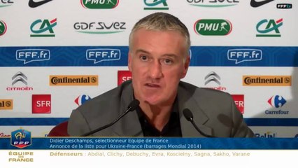 Conférence de presse de Didier Deschamps (7 novembre 2013)
