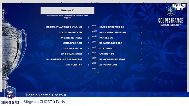 Tirage 7e tour de la Coupe de France, le replay