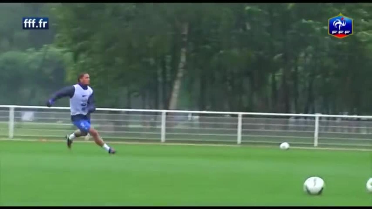 Entraînement devant le but