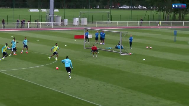 L'entraînement des Bleus à Clairefontaine mercredi